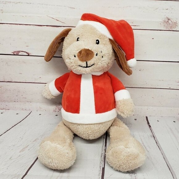 Animal Adventure 13" Christmas Holiday Santa Hat Puppy Dog 2017 Stuffed Plush - Picture 1 of 3